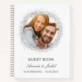 Livre d'invité mariage blanc argent photo (Devant)