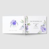Livre d'invité mariage | Bouquet floral violet ané (Complet)