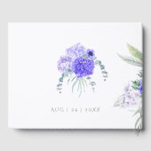 Livre d'invité mariage | Bouquet floral violet ané (Verso)