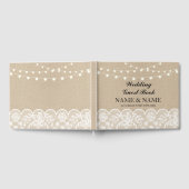 Livre d'invité mariage Burlap Lace Lumières rustiq (Complet)