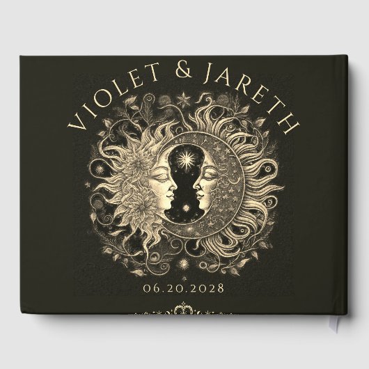 Livre d'invité Mariage Celestial Sun Moon (Verso)