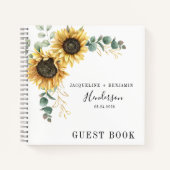 Livre d'invité Mariage de fleurs de tournesol Euca (Devant)