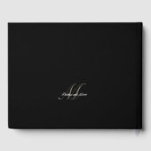 Livre d'invité Mariage de monogramme noir (Verso)