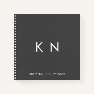 Livre d'invité Mariage de monogramme ultra-minimal