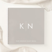 Livre d'invité Mariage de monogramme ultra-minimal