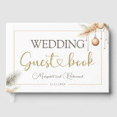 Livre d'invité Mariage de Noël élégant et moderne (Recto)