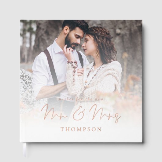 Livre d'invité Mariage de Photo Overlay moderne (Recto)