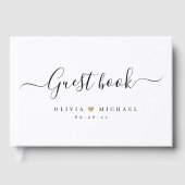 Livre d'invité mariage de script simple et élégant (Recto)