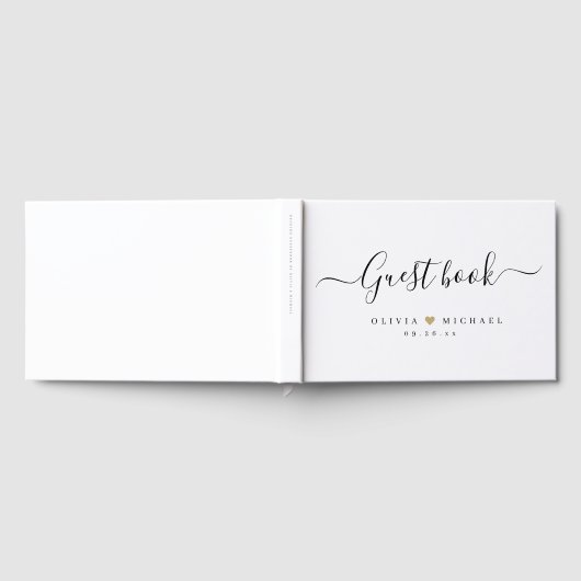 Livre d'invité mariage de script simple et élégant (Complet)