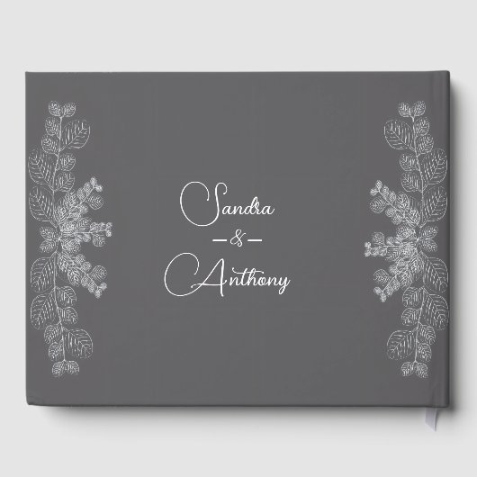 Livre d'invité Mariage d'Eucalyptus de la ligne gr (Verso)