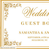 Livre d'invité Mariage d'or brillant sophistiqué