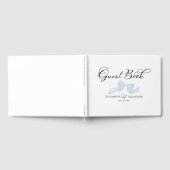 Livre d'invité mariage | Dusty Blue Bow Calligraph (Complet)
