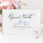 Livre d'invité mariage | Dusty Blue Bow Calligraph