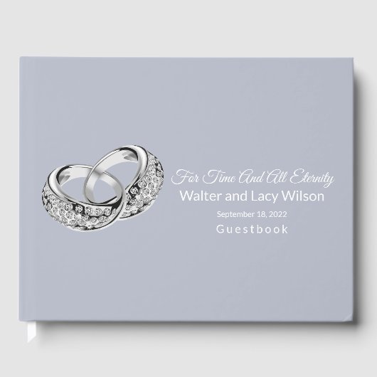 Livre d'invité mariage - Dusty Blue Guest Book (Recto)