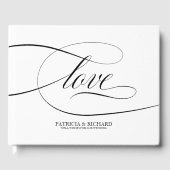 Livre d'invité mariage Élégant script noir (Recto)