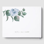 Livre d'invité mariage | Élégantes Fleurs Bleues T (Verso)