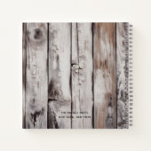 Livre d'invité Mariage en bois dévêtu (Dos)