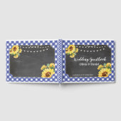 Livre d'invité mariage Floral Sunflower Navy Chalk (Complet)