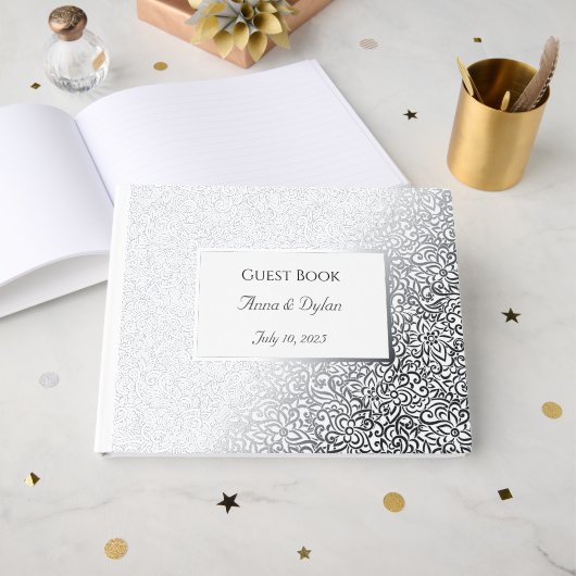 Livre d'invité Mariage Giled Foil (Recto ouvert)