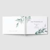 Livre d'invité mariage | Grayed Jade Green Botanic (Complet)