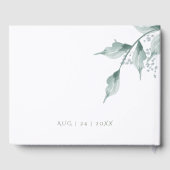 Livre d'invité mariage | Grayed Jade Green Botanic (Verso)