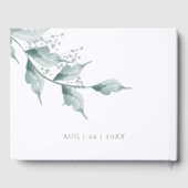 Livre d'invité mariage | Grayed Jade Green Botanic (Verso)