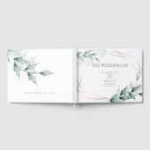 Livre d'invité mariage | Grayed Jade Green Botanic (Complet)