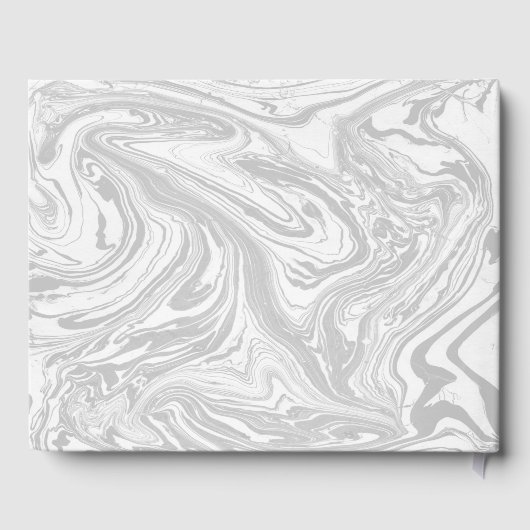 Livre d'invité mariage Marbre noir & blanc (Verso)