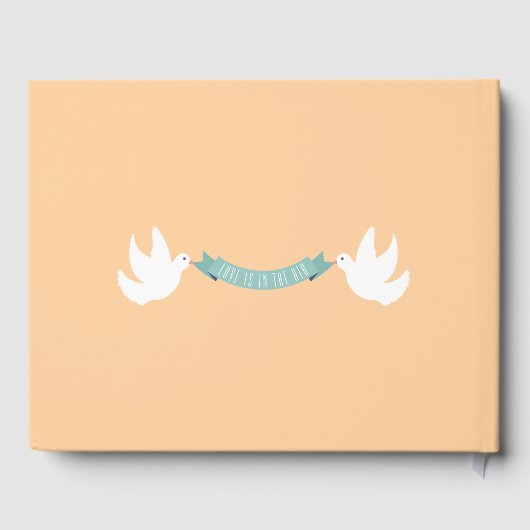 Livre D'Invité Mariage Moderne Avec Toast Couple (Verso)