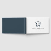 Livre d'invité mariage Monogram Crest Navy Blue (Complet)