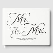 Livre d'invité mariage, Mr & Mrs, noir et blanc (Recto)