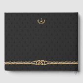 Livre D'Invité Mariage Nautique Noir Et Or (Verso)