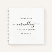 Livre d'invité mariage noir blanc élégant (Devant)