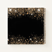 Livre d'invité mariage noir or parties scintillant (Dos)