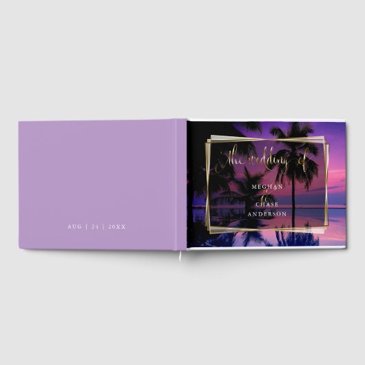 Livre d'invité mariage | Plage de nuit tropicale e (Complet)