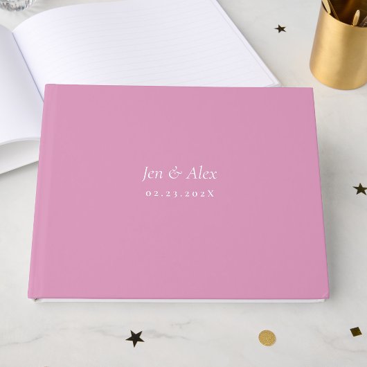 Livre d'invité Mariage rose moderne