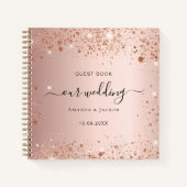 Livre d'invité mariage rose or blush parties scint (Devant)
