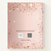 Livre d'invité mariage rose or blush parties scint (Dos)