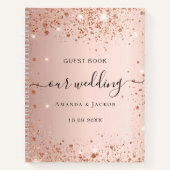 Livre d'invité mariage rose or blush parties scint (Devant)