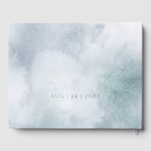 Livre d'invité mariage | Silver Blue Winter Wonder (Verso)
