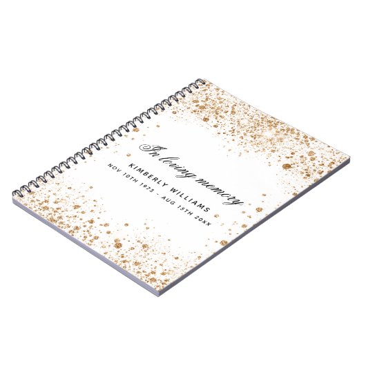 Livre d'invité mémorial or blanc parties scintilla (Côté gauche)