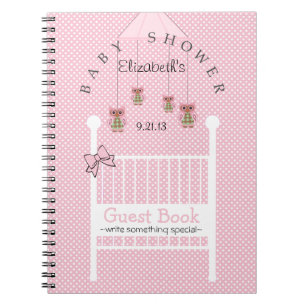 Livre d'invité mignon de baby shower de hiboux