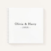 Livre d'invité minimaliste Mariage | Blanc noir (Devant)