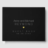 Livre d'invité minimaliste Mariage noir (Recto)