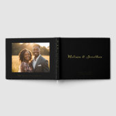 Livre d'invité moderne Black Photo Gold Foil Guest (Complet)