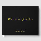 Livre d'invité moderne Black Photo Gold Foil Guest (Recto)