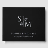 Livre d'invité moderne Black Rose Gold Foil Guestb (Recto)