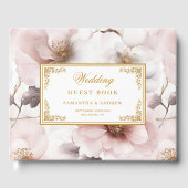 Livre d'invité moderne Blush Ivory Gold Elegant We (Recto)