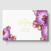 Livre d'invité moderne Mariage orchidée Foil (Recto)