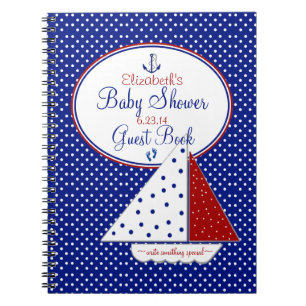 Livre d'invité nautique de baby shower de voilier